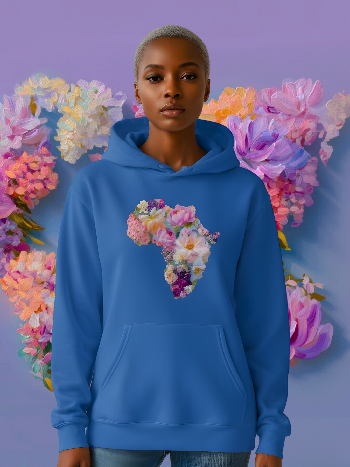 Africa in Bloom — Floral Map Hoodie
