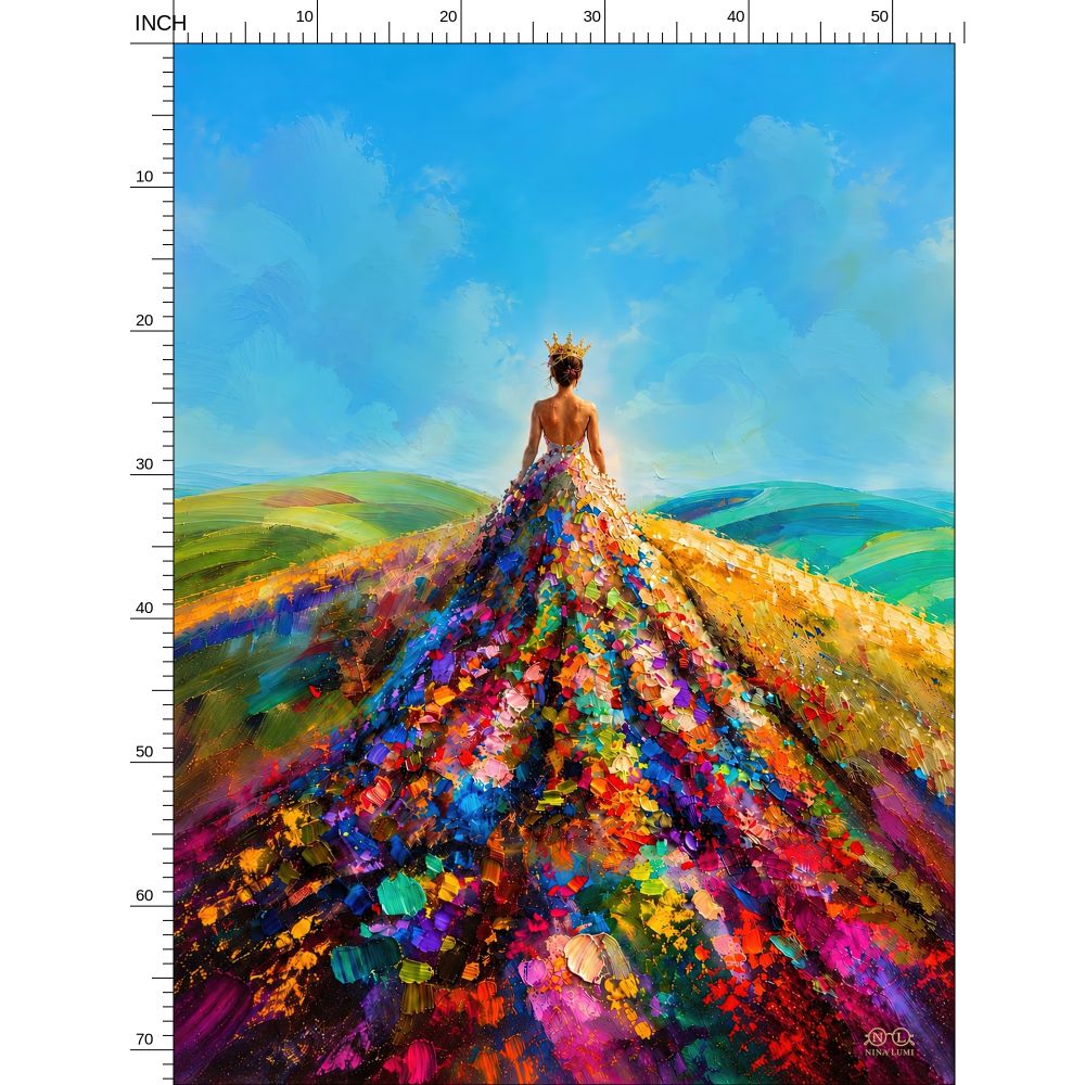 Woman on the Land – Velvet Tapestry, 54 × 72 in (138 × 184 cm)