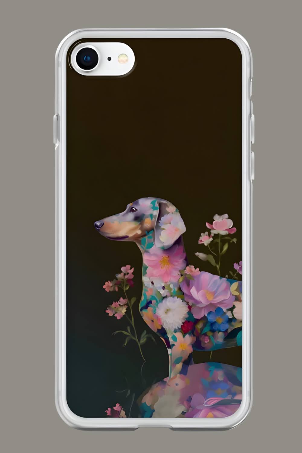 Floral Dachshund — Reflection Clear Case for iPhone®