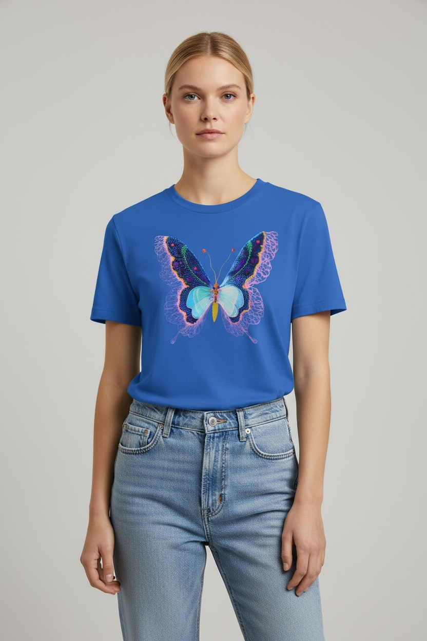 Butterfly Reverie Short-Sleeve Blue T-Shirt