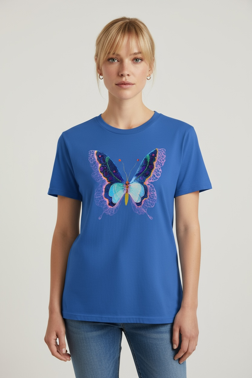 Butterfly Reverie Short-Sleeve Blue T-Shirt