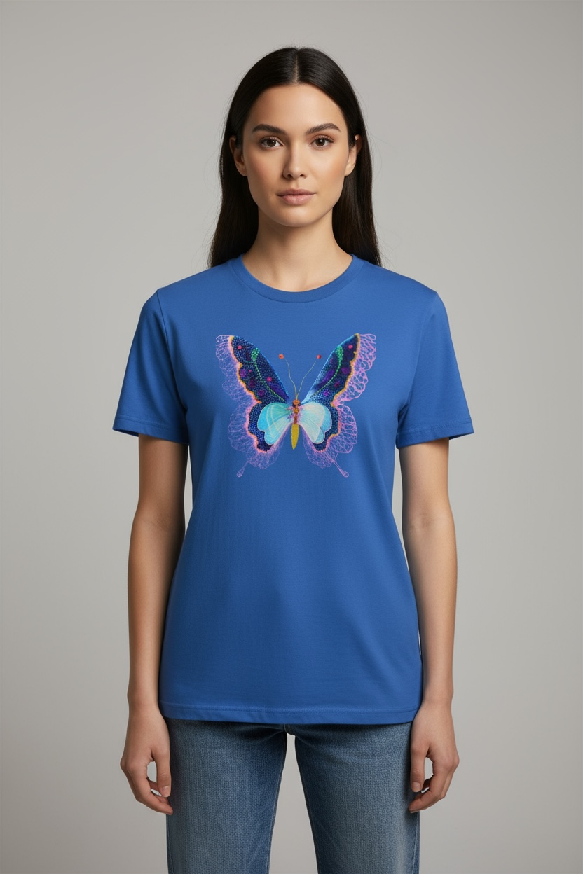 Butterfly Reverie Short-Sleeve Blue T-Shirt