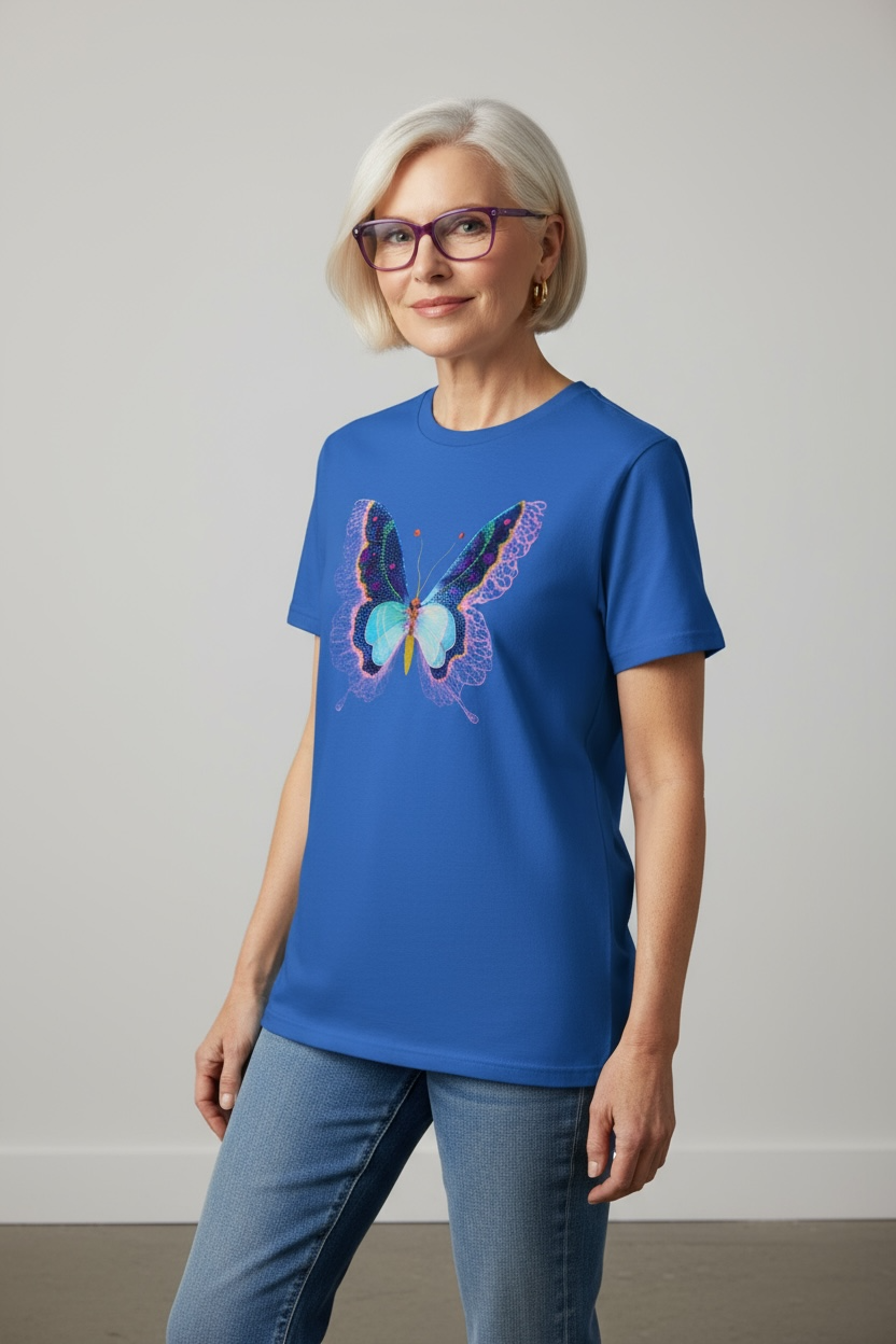 Butterfly Reverie Short-Sleeve Blue T-Shirt