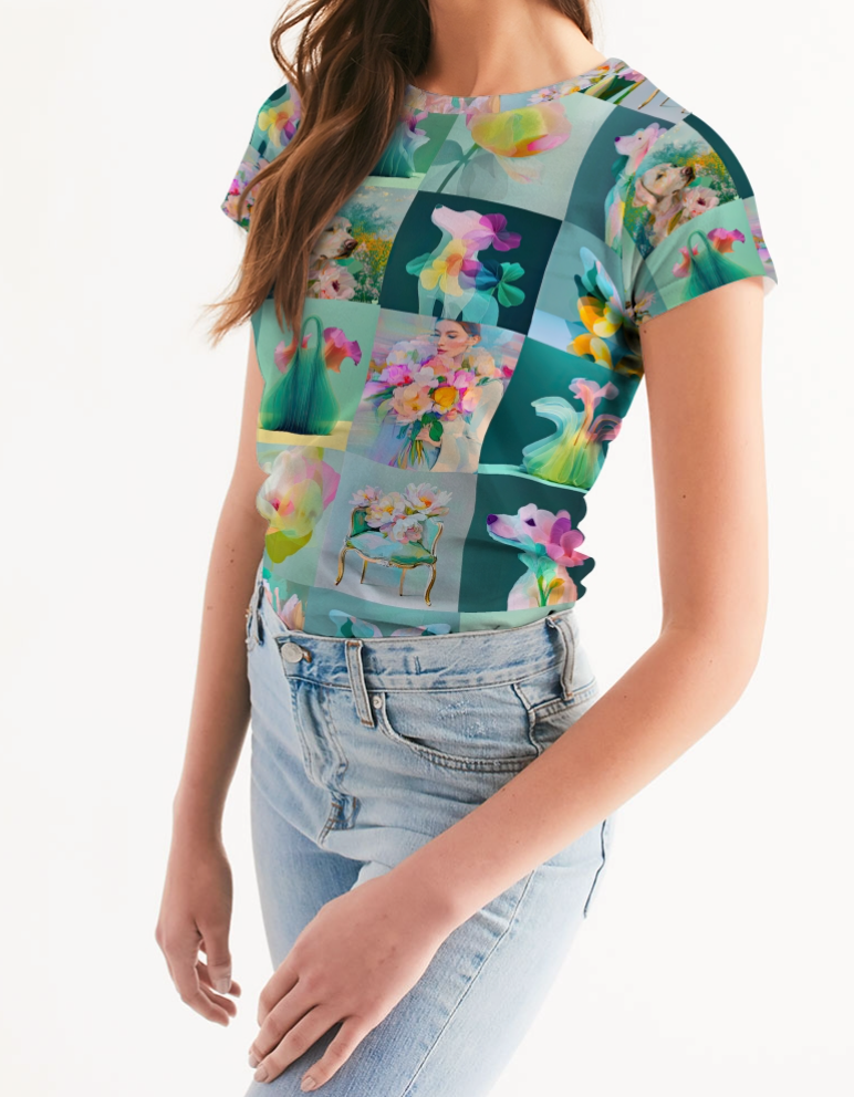 Yellow JOY! Women's All-Over Print Tee - Sample