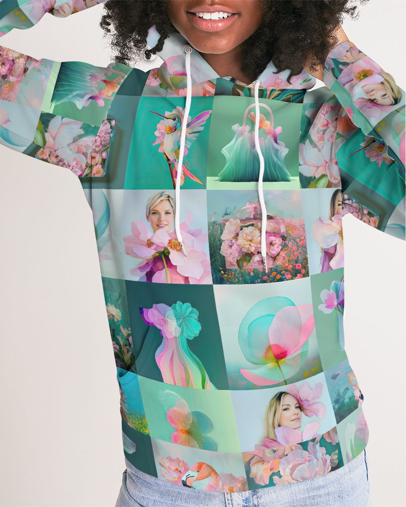 Mint Block Women's All-Over Print Hoodie - Sample