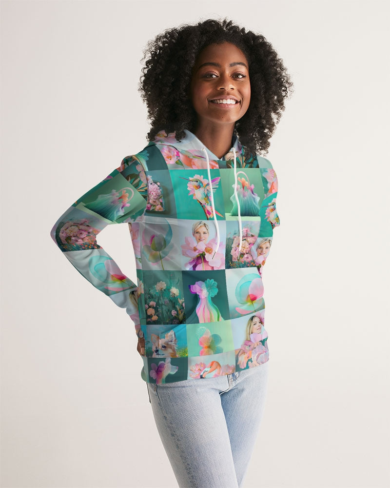 Mint Block Women's All-Over Print Hoodie - Sample