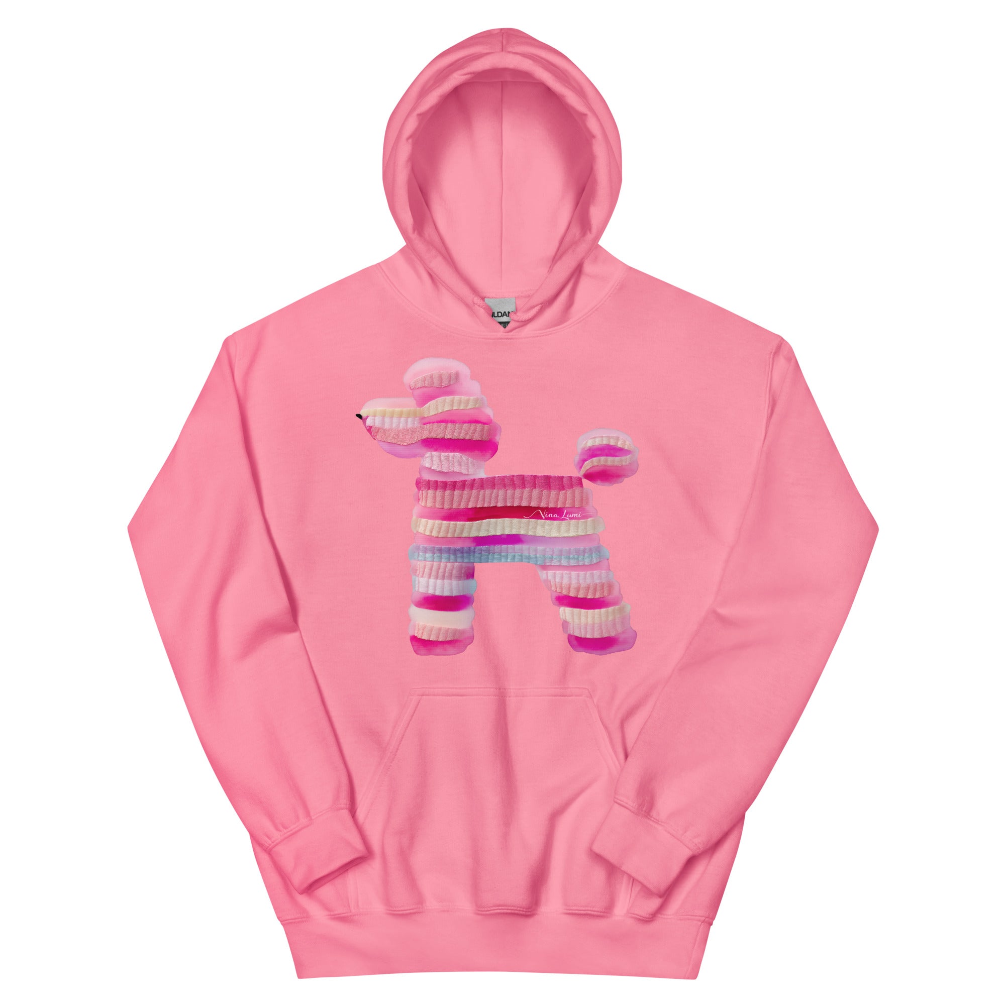 Stripe Poodle — Blush Hoodie - Sample