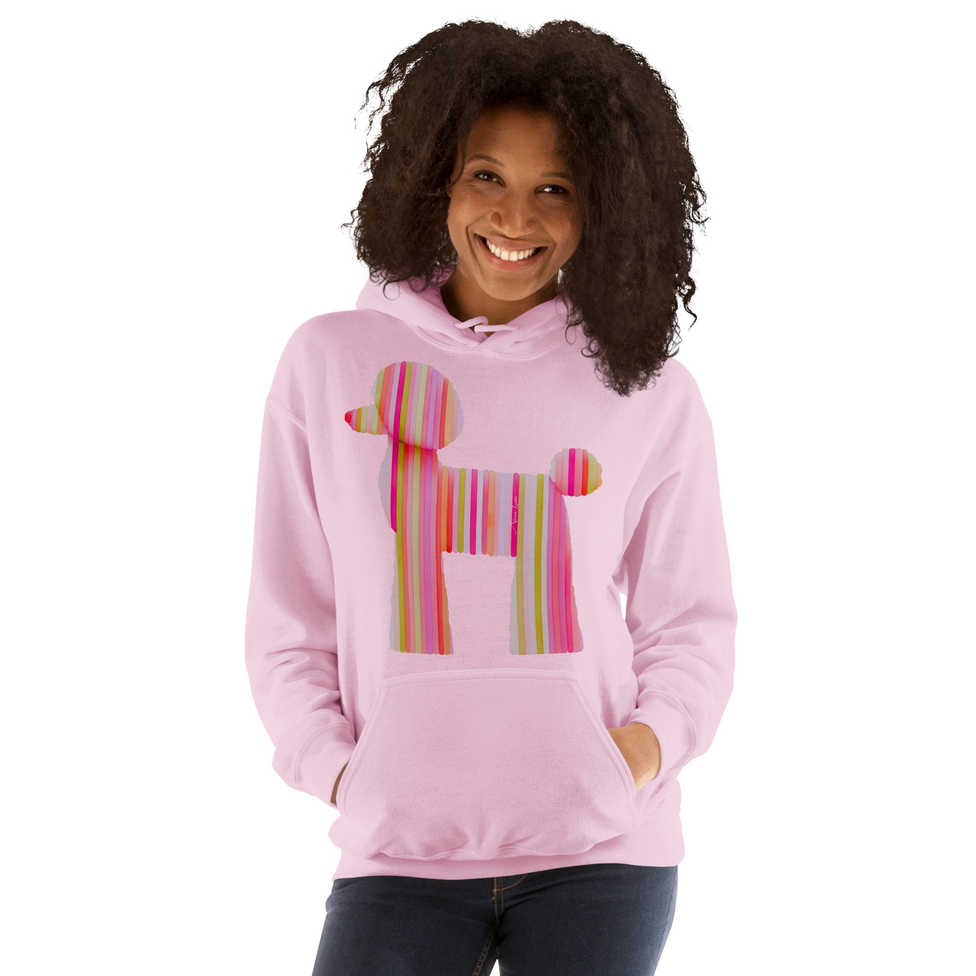 Candy-Stripe Pink Poodle Hoodie