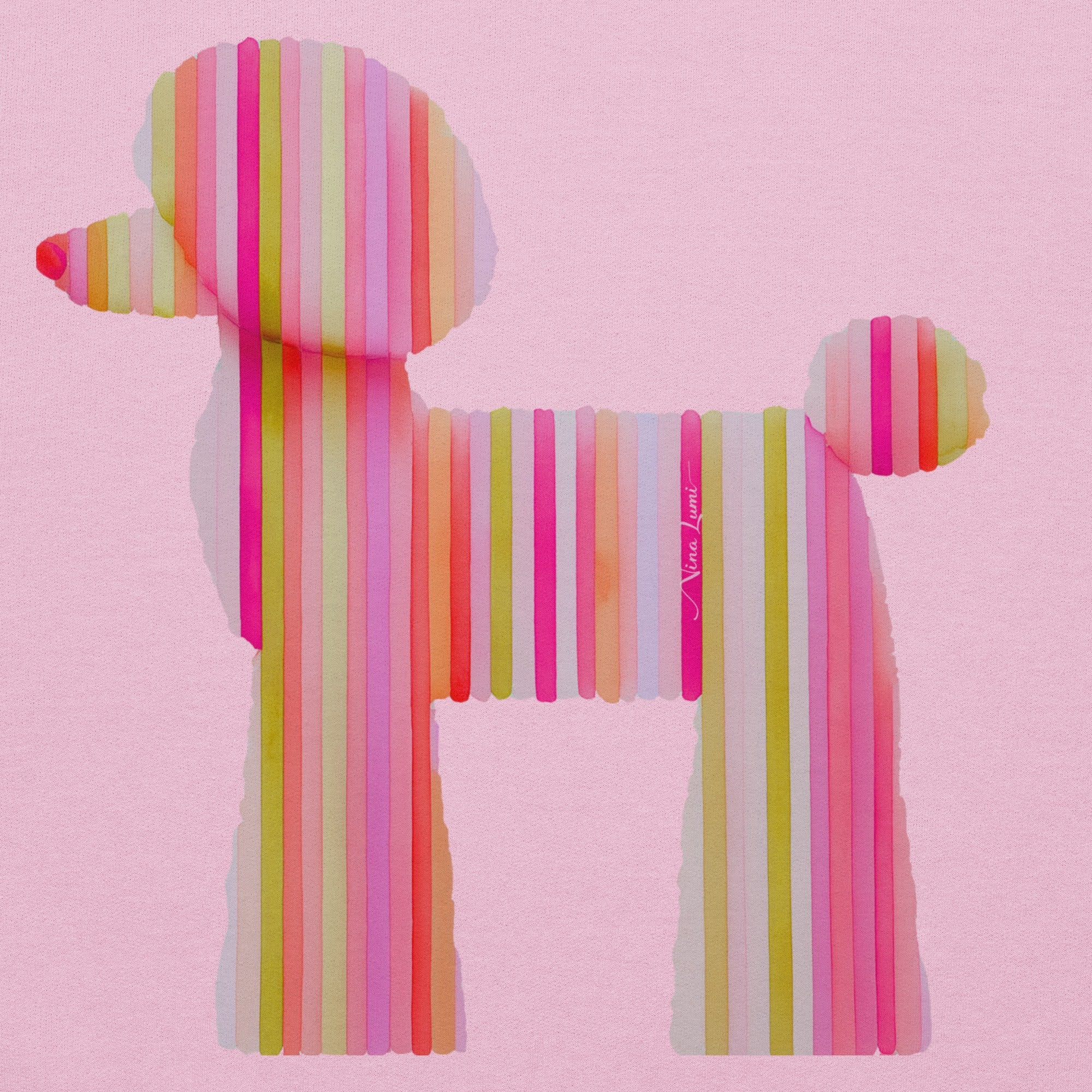Candy-Stripe Pink Poodle Hoodie