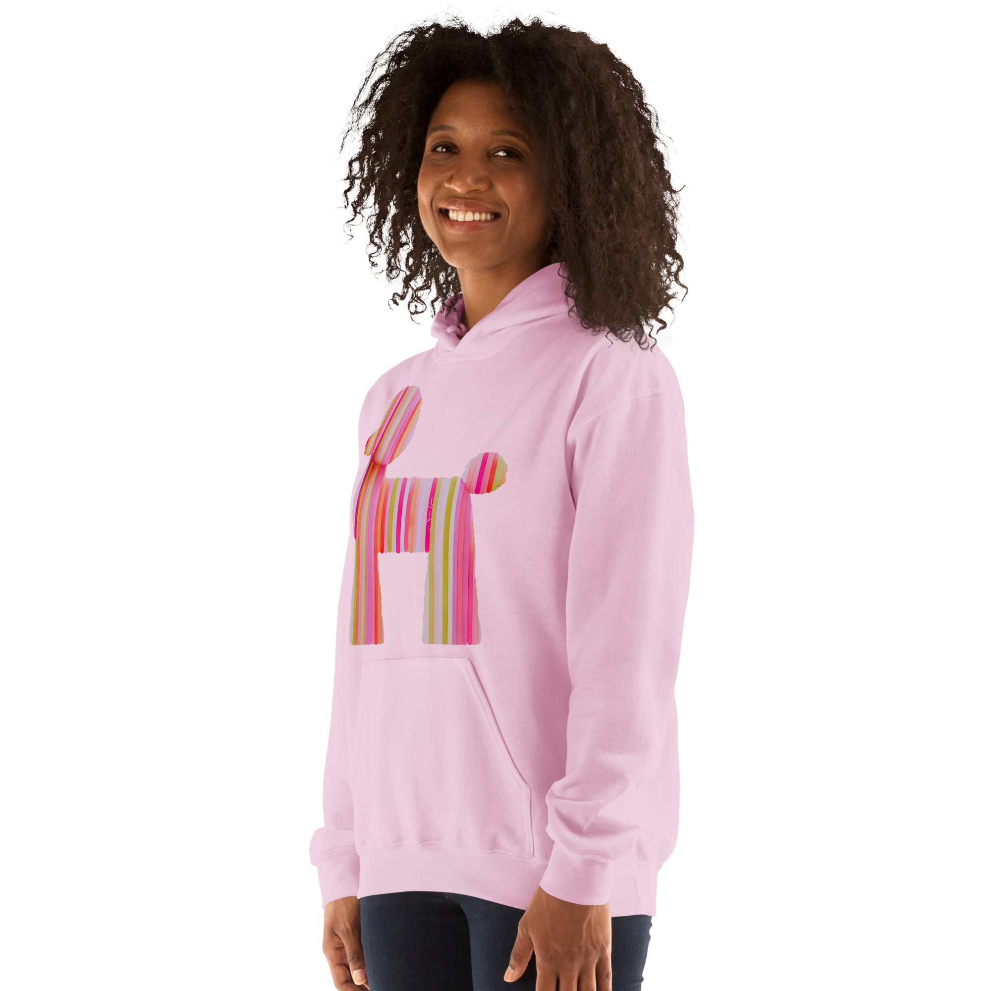 Candy-Stripe Pink Poodle Hoodie