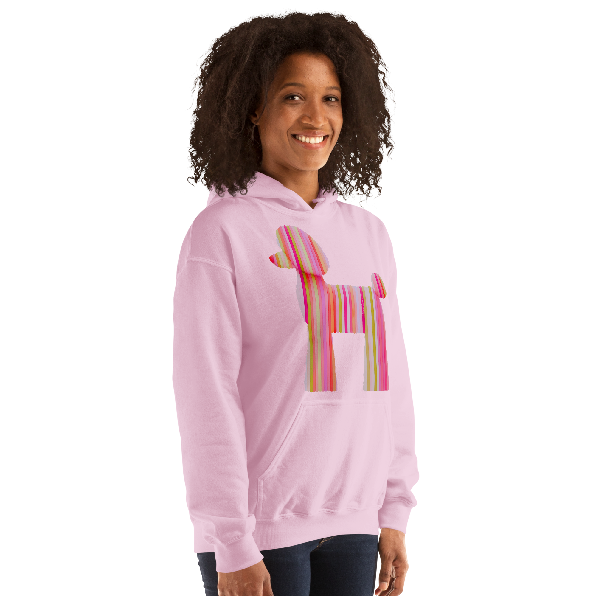 Candy-Stripe Pink Poodle Hoodie