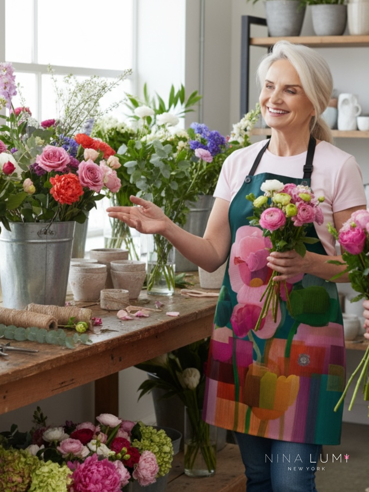 Bloomline — Abstract Floral Apron