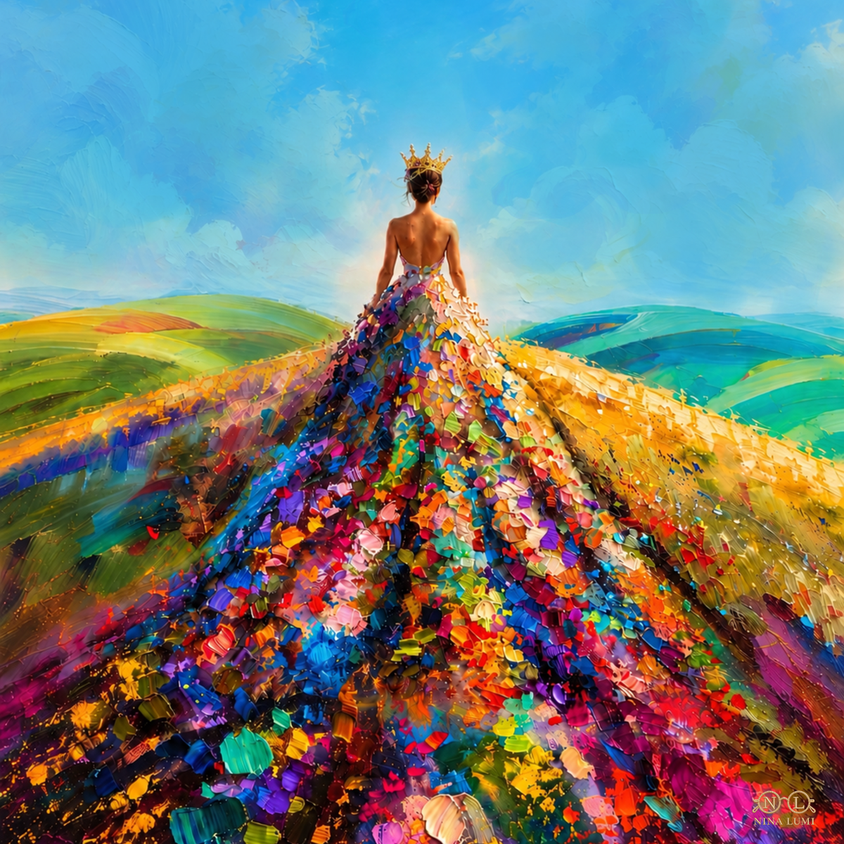 Woman on the Land – Velvet Tapestry, 35 × 47 in (90 × 120 cm)