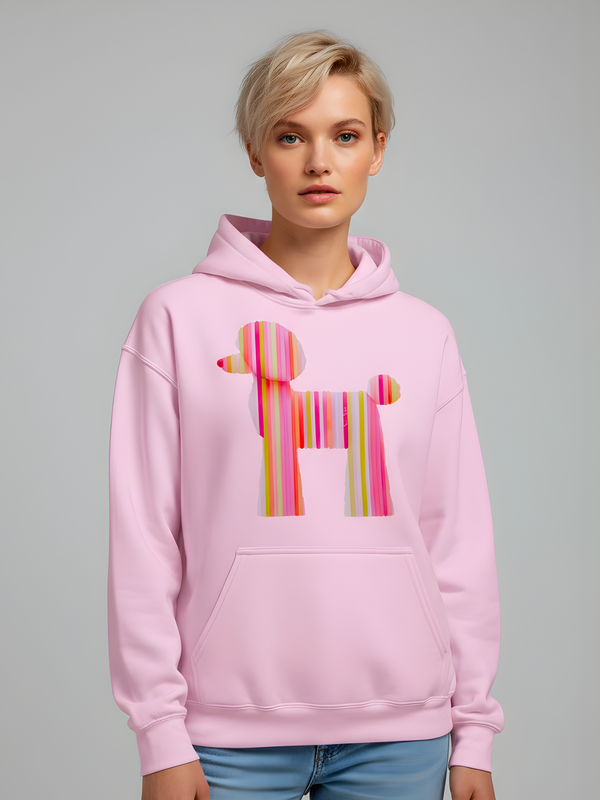 Candy-Stripe Pink Poodle Hoodie - Sample