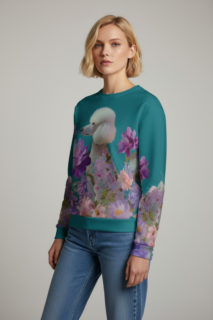 Poodles &amp; Petals — All-Over Sweatshirt