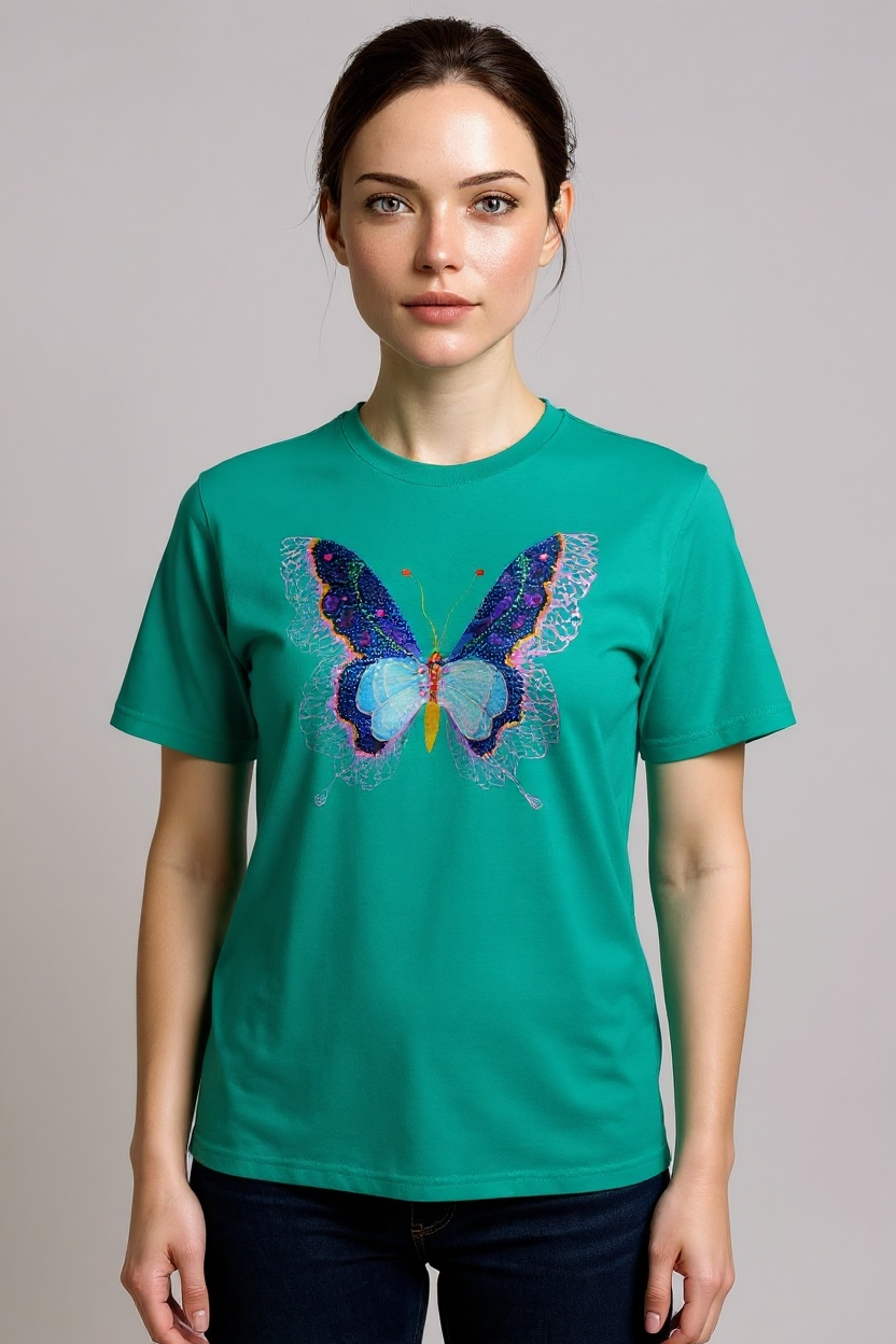 Butterfly Reverie Short-Sleeve Emerald T-Shirt