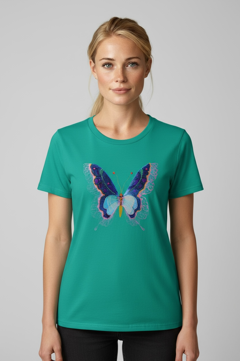 Butterfly Reverie Short-Sleeve Emerald T-Shirt