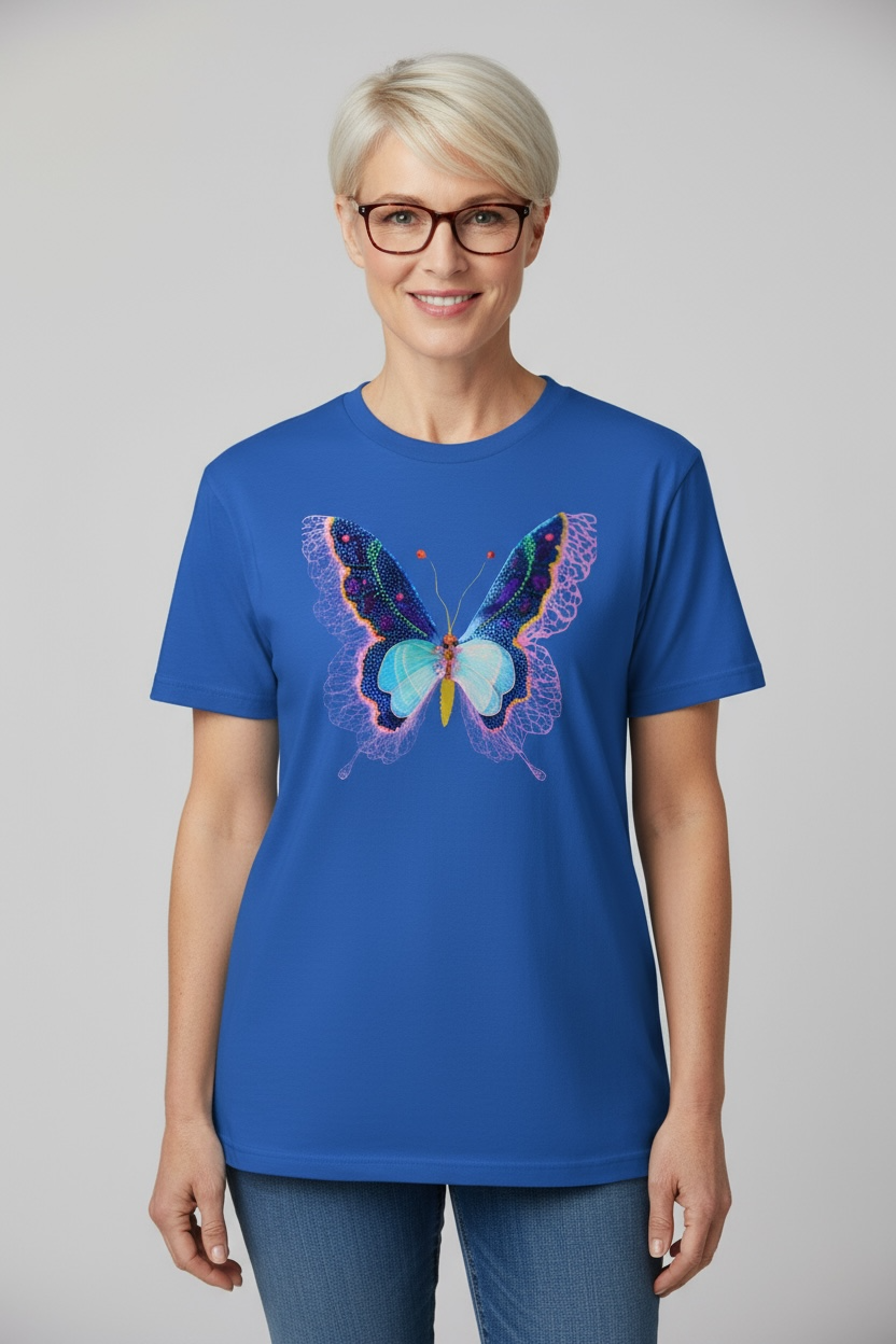 Butterfly Reverie Short-Sleeve Blue T-Shirt