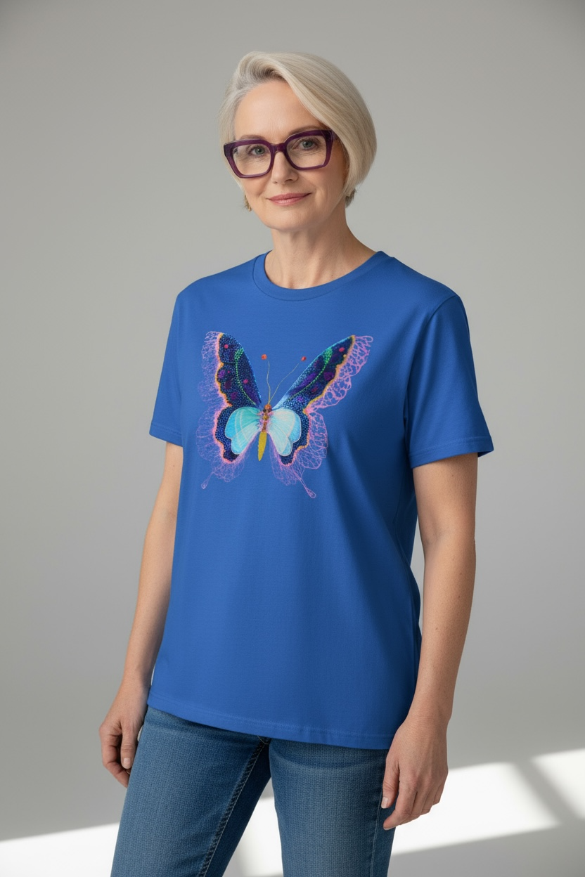 Butterfly Reverie Short-Sleeve Blue T-Shirt