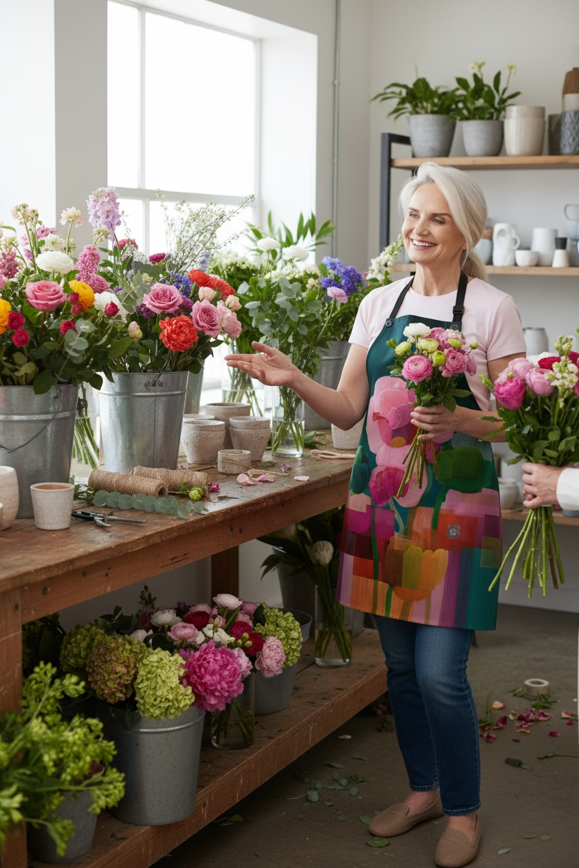 Bloomline — Abstract Floral Apron