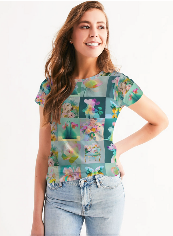 Yellow JOY! Women's All-Over Print Tee - Sample