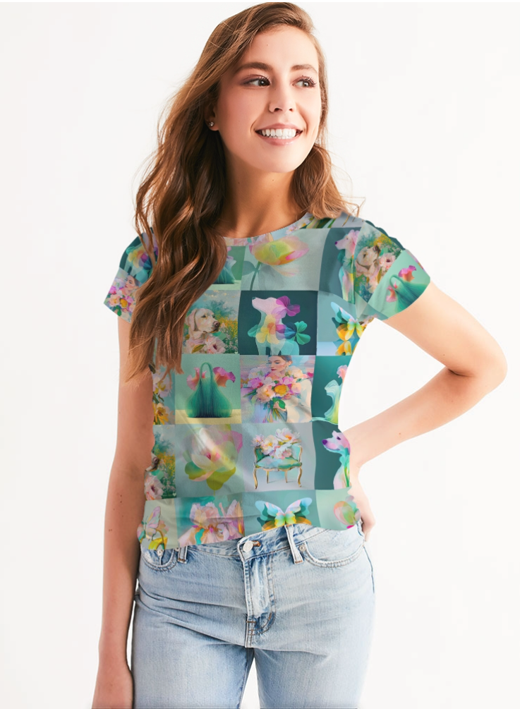 Yellow JOY! Women's All-Over Print Tee - Sample