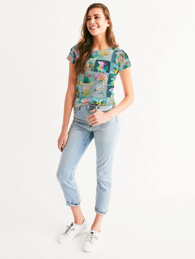 Yellow JOY! Women's All-Over Print Tee - Sample