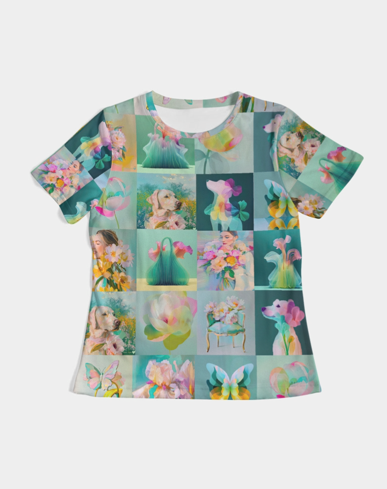 Yellow JOY! Women's All-Over Print Tee - Sample