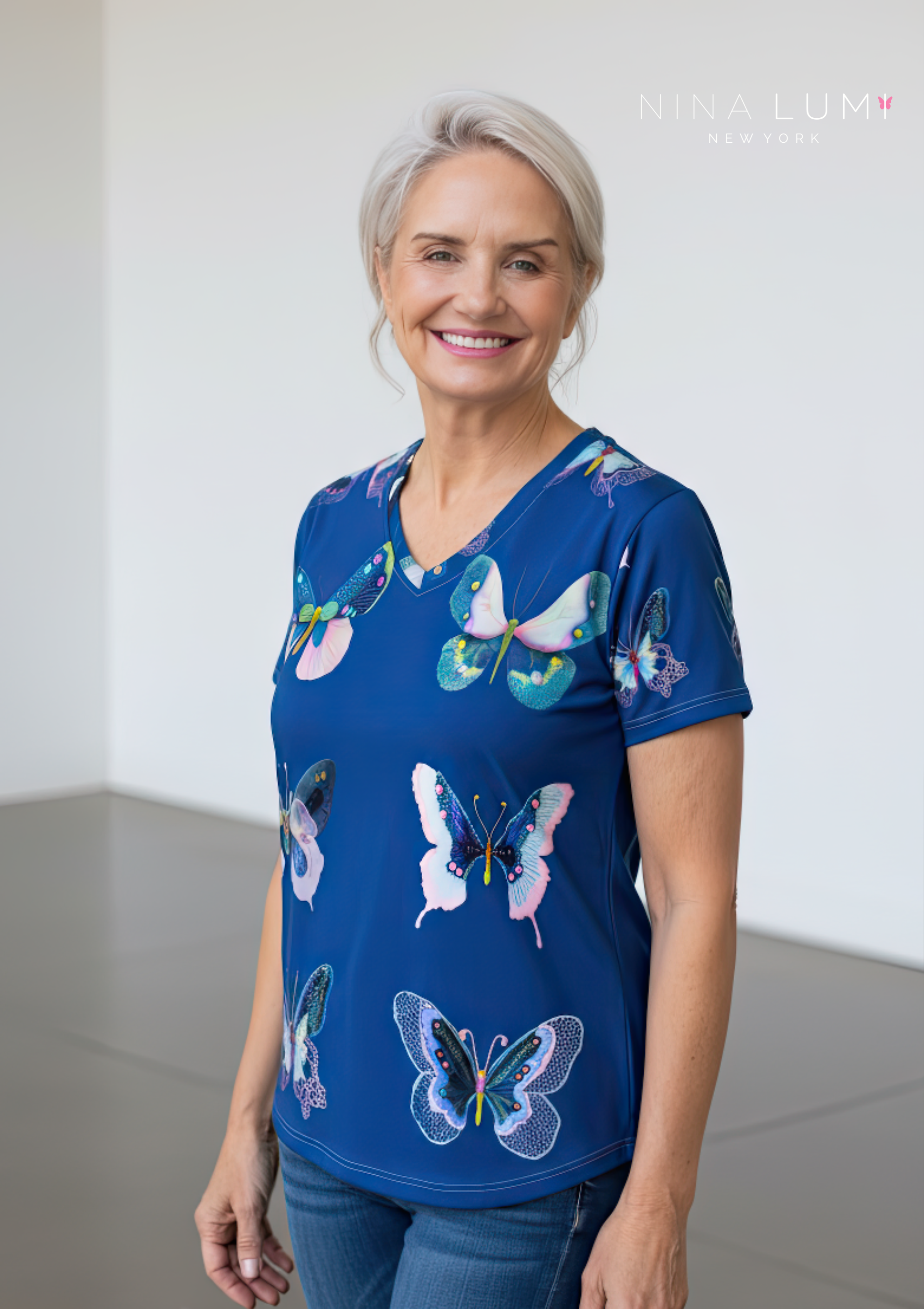 Butterfly Reverie — Navy T-shirt