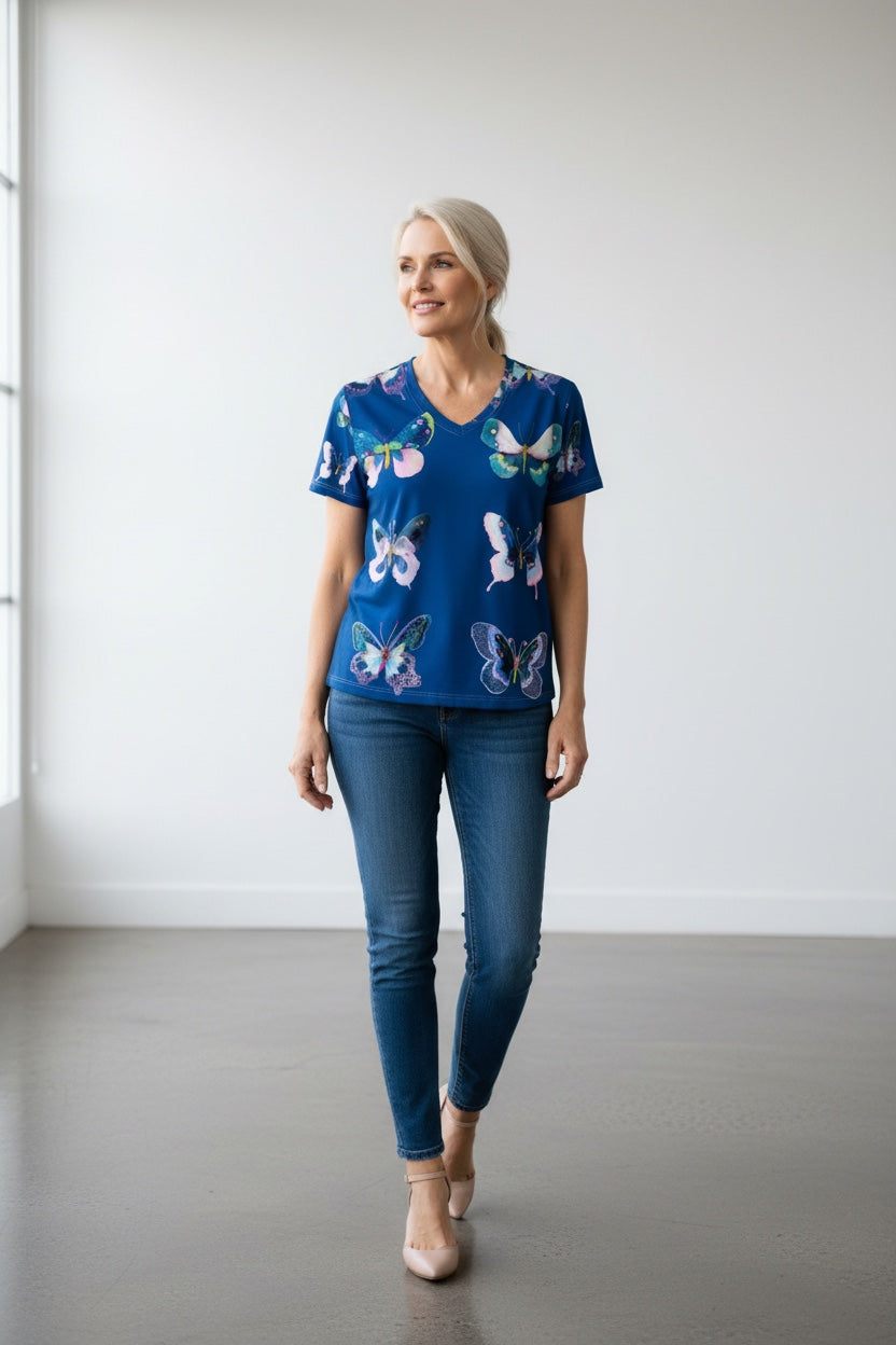 Butterfly Reverie — Navy T-shirt