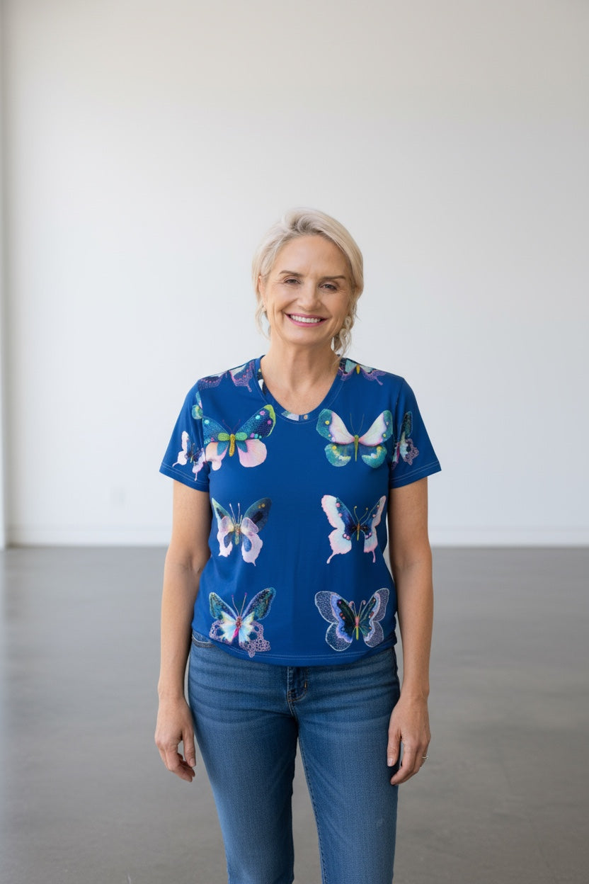 Butterfly Reverie — Navy T-shirt