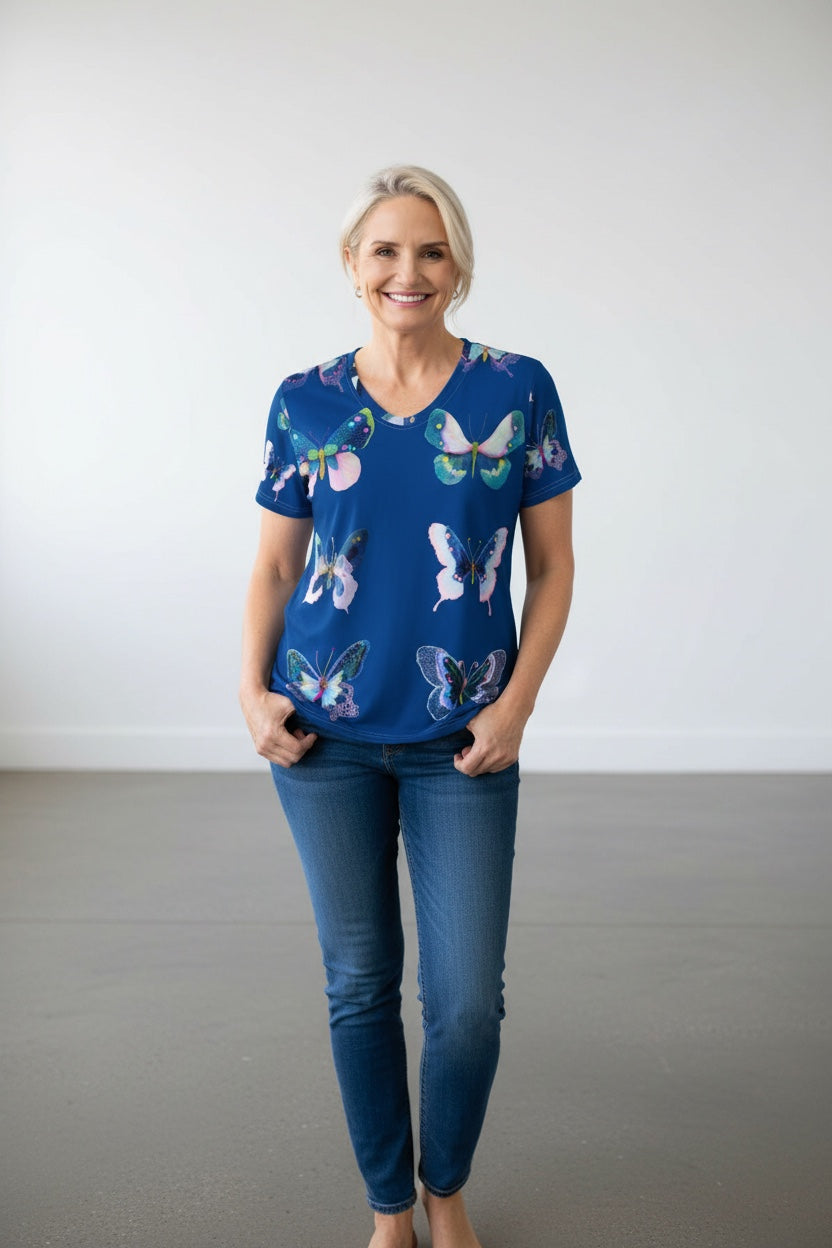 Butterfly Reverie — Navy T-shirt